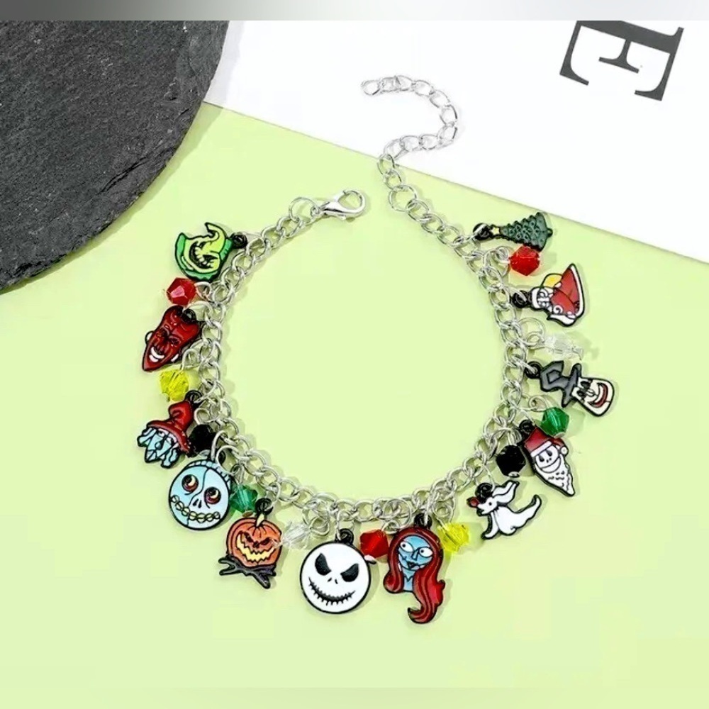 Halloween Bracelet Charm Goth Punk Skater Scary Spooky Party Pumpkin